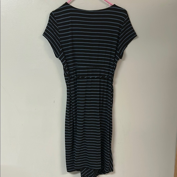 Motherhood Black Sheath Dress with Ruched Wrap Design - Picture 4 of 5